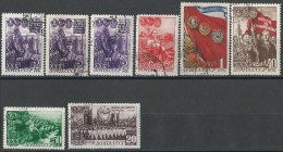 Russia/USSR, 1948, Scott# 1289-1294, Michel# 1280-85, Young Comunist League(KOMSOMOL), 30 Years, Full+vars, CTO, CV $56+ - Used Stamps