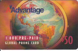 Carte Prepaid USA Global Phone Advantage, Mappemonde Earth Globe $50 - Altri & Non Classificati