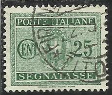 ITALIA REGNO ITALY KINGDOM 1934 SEGNATASSE TAXES DUE TASSE STEMMA CON FASCI COAT OF ARMS CENT. 25 USATO USED - Strafport