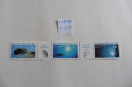 Polynésie Française : Bande  Avec Vignette  N°485/487 Neuve - Unused Stamps