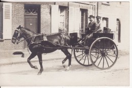 Carte Photo PARIS- DUC D´AUDIFRET Député Français-POLITIQUE-VOITURE-ATTELAGE-CHARETTE-Chevaux-Cheval-Cocher - Petits Métiers à Paris