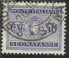 ITALIA REGNO ITALY KINGDOM 1934 SEGNATASSE TAXES POSTAGE DUE TASSE STEMMA CON FASCI COAT OF ARMS CENT. 50 USATO USED - Taxe