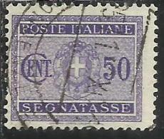 ITALIA REGNO ITALY KINGDOM 1934 SEGNATASSE TAXES POSTAGE DUE TASSE STEMMA CON FASCI COAT OF ARMS CENT. 50 USATO USED - Taxe