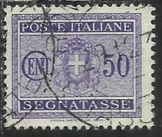 ITALIA REGNO ITALY KINGDOM 1934 SEGNATASSE TAXES POSTAGE DUE TASSE STEMMA CON FASCI COAT OF ARMS CENT. 50 USATO USED - Taxe