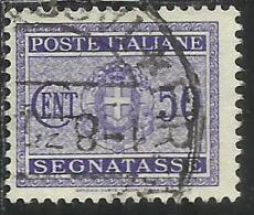 ITALIA REGNO ITALY KINGDOM 1934 SEGNATASSE TAXES POSTAGE DUE TASSE STEMMA CON FASCI COAT OF ARMS CENT. 50 USATO USED - Taxe