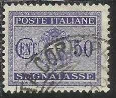ITALIA REGNO ITALY KINGDOM 1934 SEGNATASSE TAXES POSTAGE DUE TASSE STEMMA CON FASCI COAT OF ARMS CENT. 50 USATO USED - Taxe