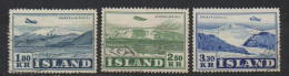 P496.-. ICELAND / ISLANDIA - 1952. SC#: C27-C29 - VIWES .-. USED.  CV:US$ 22.00 - Luchtpost