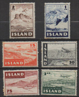 P524.-. ICELAND / ISLANDIA - 1947 . SC#: C 21- C 26 - AIR POST STAMPS  .-. MNH .  CV:US$ 6.00 - Posta Aerea