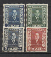 P540.-. ICELAND / ISLANDIA - 1952 . SC#: 274-277 - SVERNN BJORNSSON, 1ST PRESIDENT OF ICELAND  .-. MNH .  CV:US$ 44.00 - Neufs