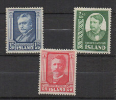 P541.-. ICELAND / ISLANDIA - 1954 . SC#: 284-286 - HANNES HAFSTEIN .-. MNH .  CV:US$ 51.00 - Neufs