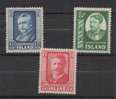 P541.-. ICELAND / ISLANDIA - 1954 . SC#: 284-286 - HANNES HAFSTEIN .-. MNH .  CV:US$ 51.00 - Unused Stamps