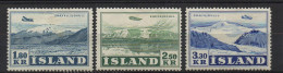 P544.-. ICELAND / ISLANDIA - 1952 . SC#: C 27- C 29. PLANES .-. MH .  CV:US$ 55.00 - Aéreo