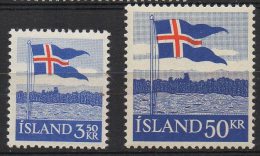 P545.-. ICELAND / ISLANDIA - 1958 . SC#: 313,314. FLAGS .-. MNH .  CV:US$ 10.00 - Unused Stamps