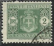 ITALIA REGNO ITALY KINGDOM 1945 LUOGOTENENZA SEGNATASSE TAXES TASSE POSTAGE DUE FILIGRANA RUOTA WHEEL LIRE 2 USATO USED - Postage Due