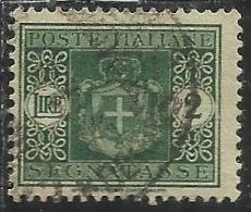 ITALIA REGNO ITALY KINGDOM 1945 LUOGOTENENZA SEGNATASSE TAXES TASSE POSTAGE DUE FILIGRANA RUOTA WHEEL LIRE 2 USATO USED - Portomarken