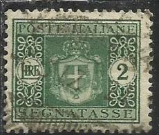 ITALIA REGNO ITALY KINGDOM 1945 LUOGOTENENZA SEGNATASSE TAXES TASSE POSTAGE DUE FILIGRANA RUOTA WHEEL LIRE 2 USATO USED - Impuestos