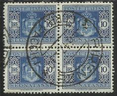 ITALIA REGNO ITALY KINGDOM LUOGOTENENZA 1945 SEGNATASSE POSTAGE DUE TASSE TAXE RUOTA WHEEL CENT. 10 USATO USED OBLITERE´ - Taxe