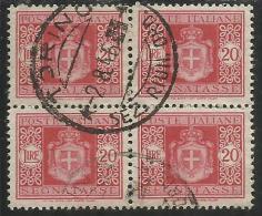 ITALIA REGNO ITALY KINGDOM 1945 LUOGOTENENZA SEGNATASSE TASSE POSTAGE DUE TAXE RUOTA WHEEL LIRE 20 USATO USED OBLITERE´ - Strafport