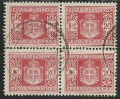 ITALIA REGNO ITALY KINGDOM 1945 LUOGOTENENZA SEGNATASSE TASSE POSTAGE DUE TAXE RUOTA WHEEL LIRE 20 USATO USED OBLITERE´ - Strafport