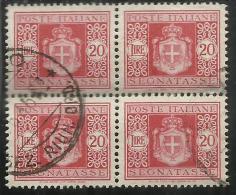 ITALIA REGNO ITALY KINGDOM 1945 LUOGOTENENZA SEGNATASSE TASSE POSTAGE DUE TAXE RUOTA WHEEL LIRE 20 USATO USED OBLITERE´ - Postage Due