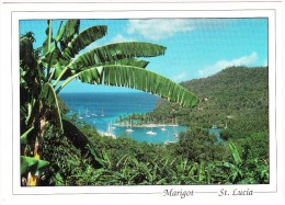 St. Lucia - Marigot Bay  - Carribean - ( 50c 'Martinique&St Lucia,French Brig' & 15c Skull & Crossbones, PIRATE STAMPS - Santa Lucía