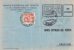RIVA Trento 1940 - CARTOLINA TASSA A CARICO / ANNULLO TREVISO FERMO POSTA IN ARRIVO - SX214 - Marcofilie