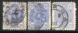 FINLAND 1875  20p Three Shades On Thick Paper  Perforated 11  Used.   Michel 16 Aya-b (2) - Gebraucht