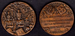 1601 #Svizzera,Ginevra,Geneve Medaglia In Bronzo Commemorativa Per L'unione Della Citta' Di Gvra Alla Svizzera 1814-1914 - Svizzera