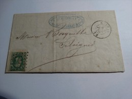 N°30 Sur Lettre CHIMAY 1870 LP82 Vers Seloignes - Postmarks - Points