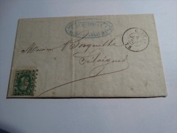 N°30 Sur Lettre CHIMAY 1870 LP82 Vers Seloignes - Punktstempel