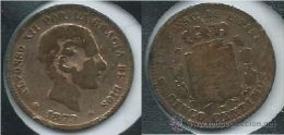 SPAIN ESPAÑA 1879  5 CENTIMOS PTA ALFONSO XII COPPER COBRE GOOD CONSERVATION BIEN CONSERVADA CON DESGASTE - Otros & Sin Clasificación