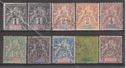 GUADELOUPE, 1892 , Type Groupe  , Lot Yvert  27 / 34 Neufs Et  Obl  Avec Nuances  BEG , Cote 22 Euros - Ungebraucht