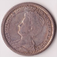 @Y@  NEDERLAND  25 Cent 1918    (2940)  Prachtig Patina - 0.5 Centavos