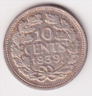 @Y@  NEDERLAND  10 Cent 1939    (2935)  Prachtig Patina - 0.5 Centavos