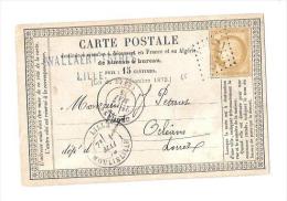 NORD ( 57 ) – LILLE CPI  - Tarif à 15c.  (15.1.1873/30.4.1878)N55  - 15c. Cérès III° République - Precursor Cards