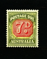 AUSTRALIA - 1953  POSTAGES DUES  7d  REDRAWN CofA  WMK  MINT NH  SG D126 - Portomarken