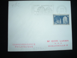 LETTRE TP YT 842 ABBAYE DE SAINT WANDRILLE 25F OBL.MEC.10-11-1970 76 ST WANDRILLE RANCON (76) + AUCH OBL.10-11-1970 ST W - Klöster