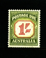 AUSTRALIA - 1954  POSTAGES DUES  1/ CARMINE&YELL/GREEN NEW DESIGN  MINT  SG D129 - Portomarken