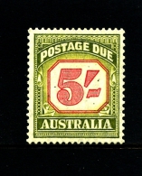 AUSTRALIA - 1953  POSTAGES DUES  5/ CARMINE&GREEN NEW DESIGN  MINT   SG D131 - Postage Due
