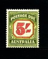 AUSTRALIA - 1953  POSTAGES DUES  5/ CARMINE&GREEN NEW DESIGN  MINT NH   SG D131 - Strafport