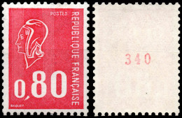 1816 C MARIANNE DE BEQUET 0.80 F. AVEC BANDE DE PHOSPHORE ET GOMME TROPICALE - 1971-1976 Marianne Van Béquet