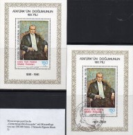 Porträt Atatürk 1981 Türkei-Zypern Block 2 **/o 8€ Präsident Bloque Hoja Hb M/s History Bloc Man Sheets Bf Turkey/Cyprus - Oblitérés