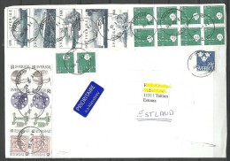 SCHWEDEN Sweden 2016 Letter To Estonia Estland Mit 24 Briefmarken !! - Brieven En Documenten