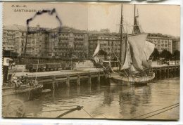 - SANTANDER - El Puerto, Magnifique Voilier, 2 Mats, Non écrite, Caboteur, Rare, TBE, Scans.. - Voiliers