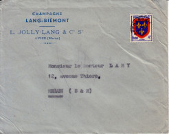 FRANCE - PREO 4F - BLASON ANJOU - CHAMPAGNE - LANG-BIEMONT - L.JOLLY-LANG & Cie - AVIZE - MARNE. - 1953-1960
