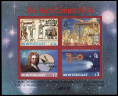 MONTSERRAT 1987 Astronomy Hastings Nasaret Halley's Comet Capex IMPERF.ERROR:no  Red - Montserrat