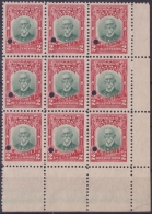 1910-104 CUBA REPUBLICA 1910. 2c MAXIMO GOMEZ Ed.182. SPECIMEN PROOF BLOCK 9. MNH. - Unused Stamps