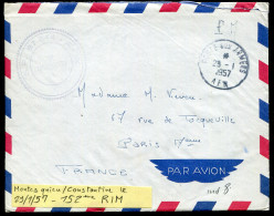 ALGERIE - POSTE MILITAIRE - POSTE AUX ARMÉES / A.F.N. LE 29/1/1957 + CACHET S.P. 87.844 - A.F.N. , AVEC COURRIER - TB - Briefe U. Dokumente