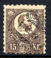 HUNGARY  1871  15 Kr. Brown, Used.  Michel 12a - Gebruikt