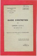 GUIDE D ENTRETIEN DU CAMION GMC 2.5 TONNES 6X6 MAT 3164 DE 1961 - Vehículos